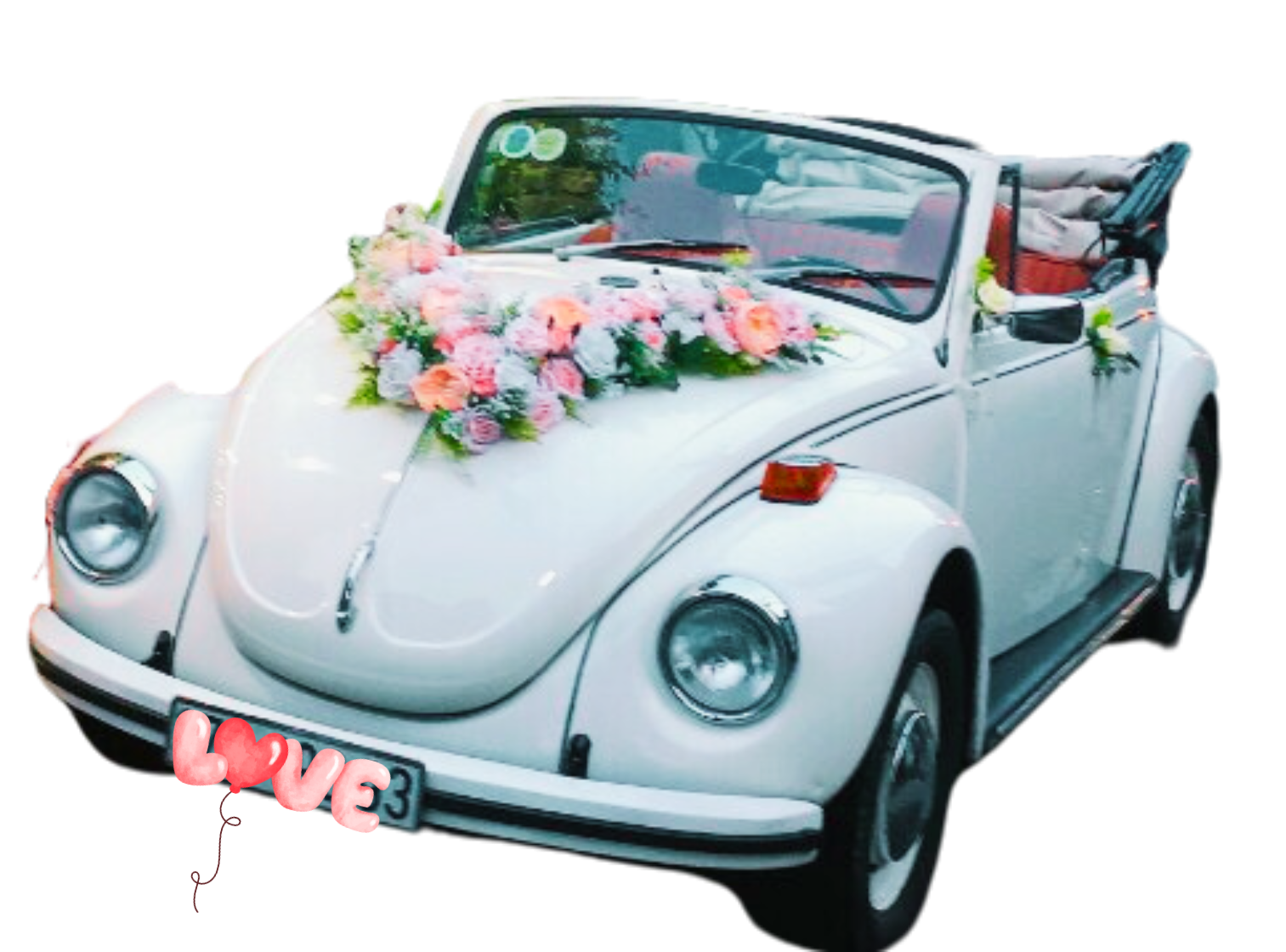Xe Cưới Con Bọ Cổ Volkswagen Beetle Mui Trần Trắng